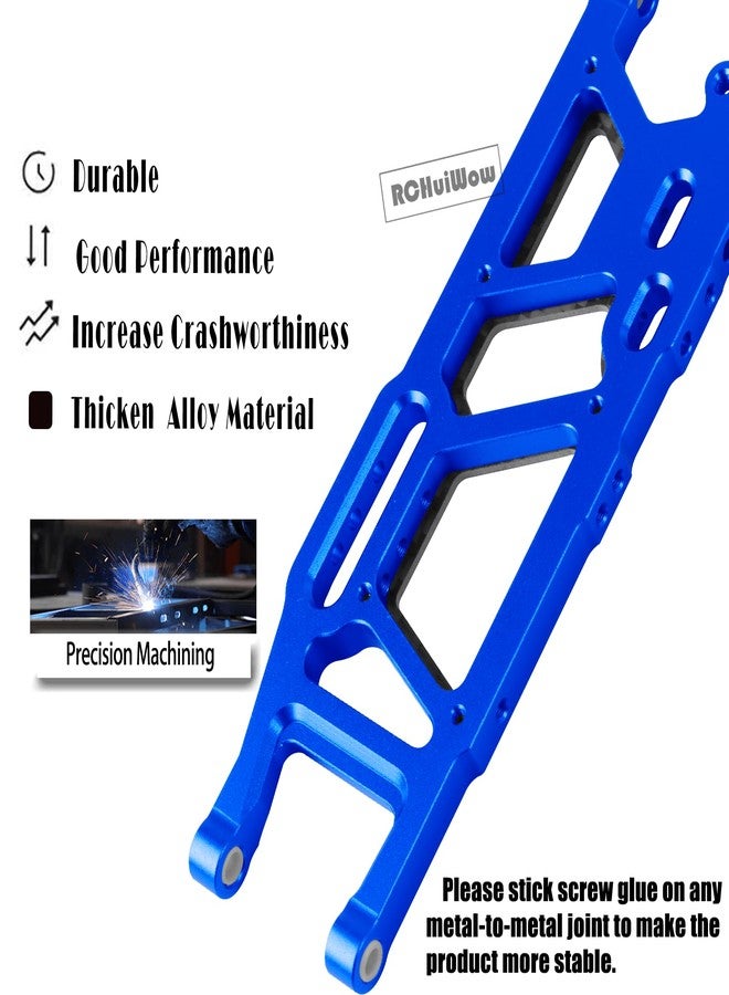 قطع غيار مُحسّنة لأذرع التعليق الخلفي من RCHuiWow RC لسيارات كراتون (V4 وV5)/أوتكاست/نوتوريوس/تاليون 6S BLX بمقياس 1/8، وبيج روك 6S BLX بمقياس 1/7، مصنوعة من سبائك الألومنيوم، قطعتان، لون أزرق داكن - Image 3